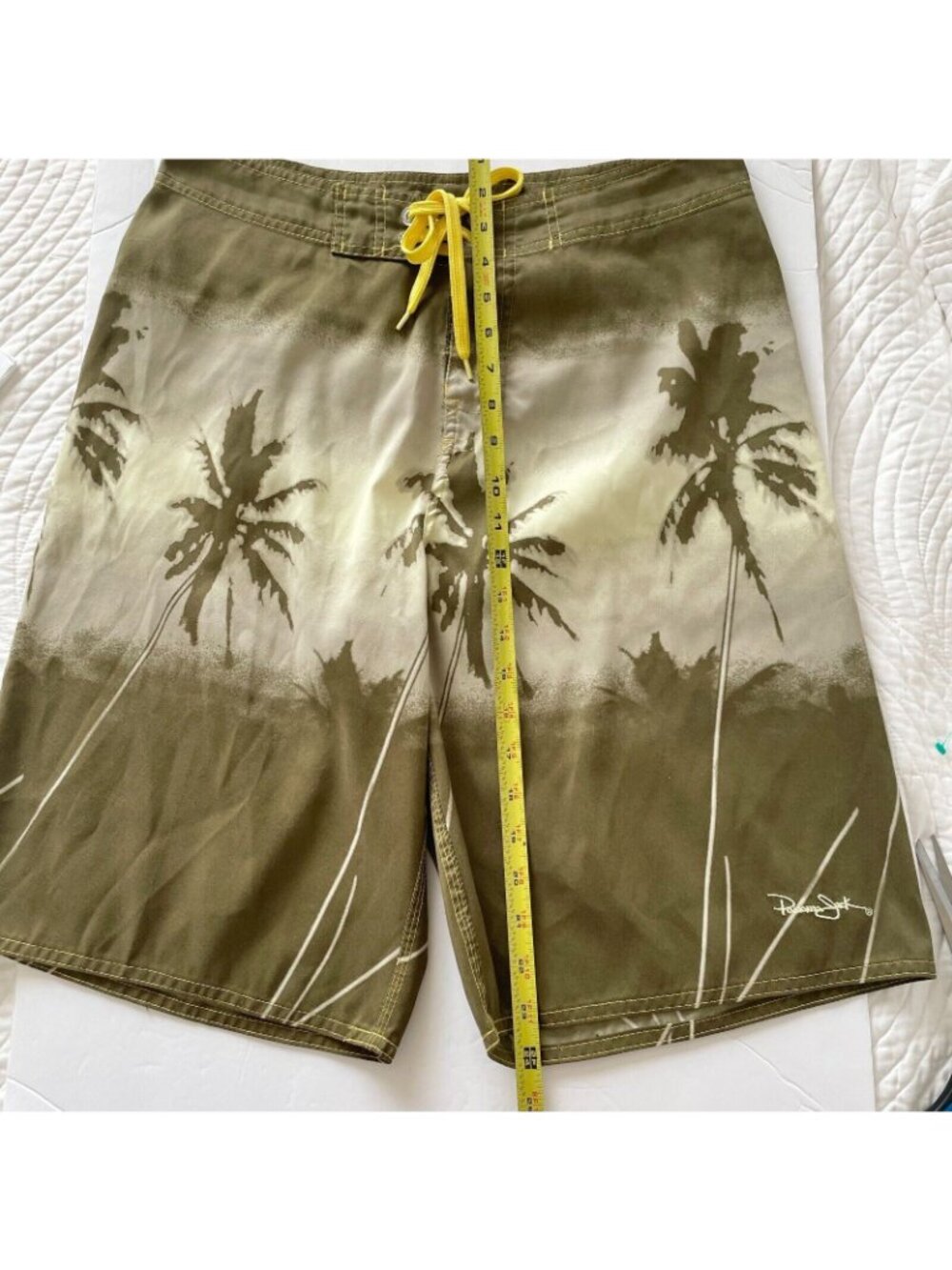 Panama Jack Mens Short Size 32 Green Summer Beach Drawstring Surf Boardshorts - Picture 8 of 10